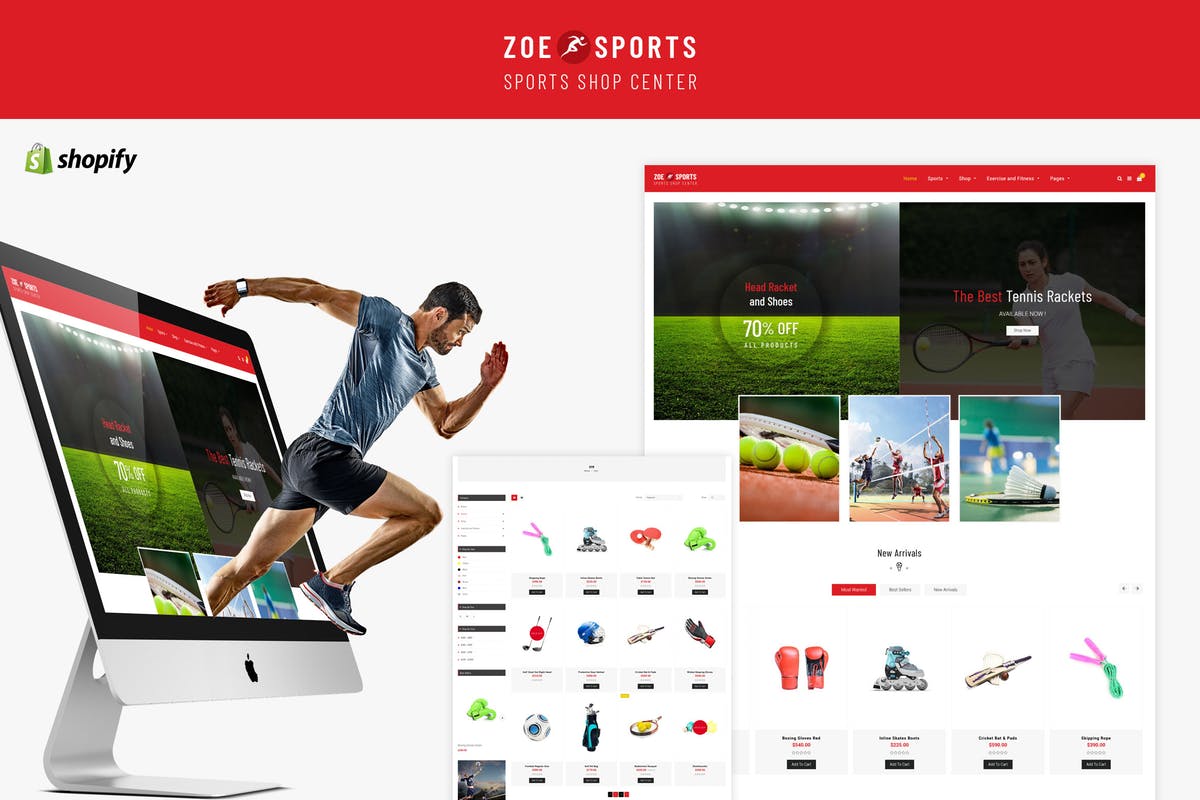 体育运动用品网上商城Shopify主题模板素材库精选 Zoe – Sport Store Shopify Theme插图
