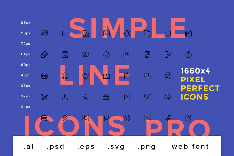 多种规格简约线条图标合集 Simple Line Icons Pro插图