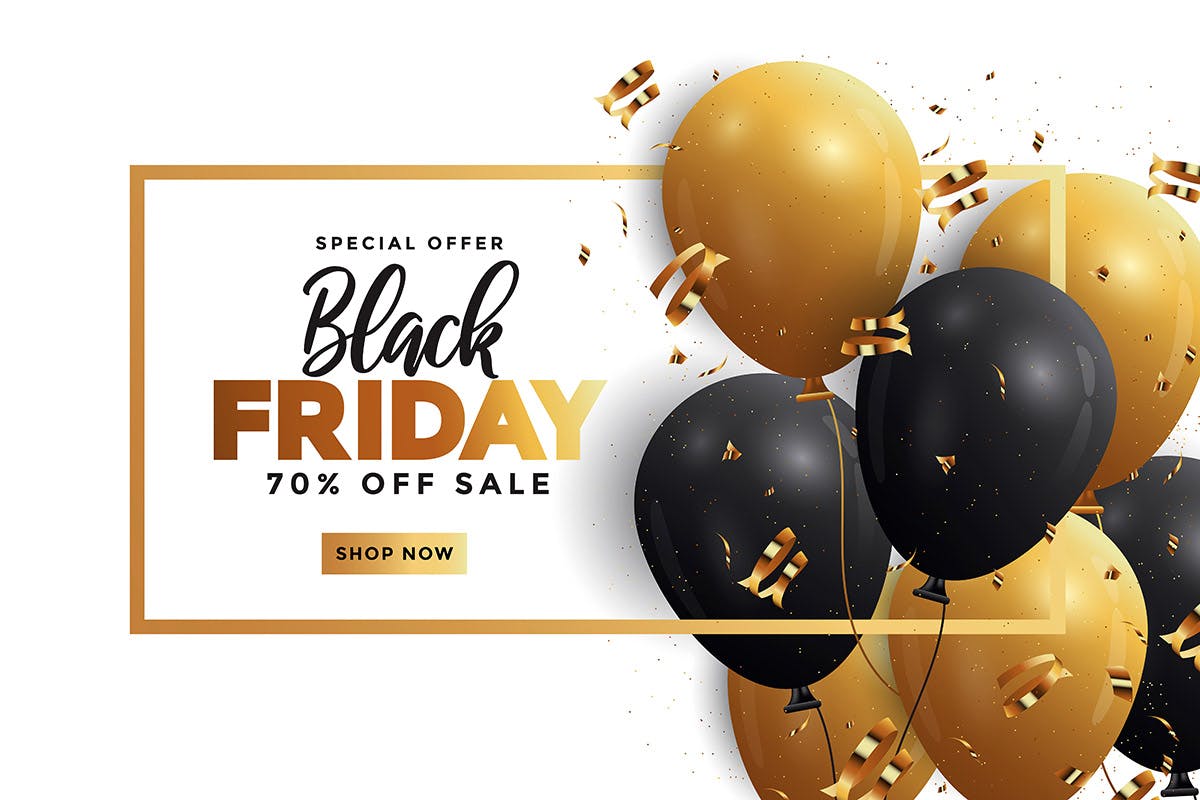 黒五电商折扣活动Banner设计模板 Black Friday sale banner插图(4)
