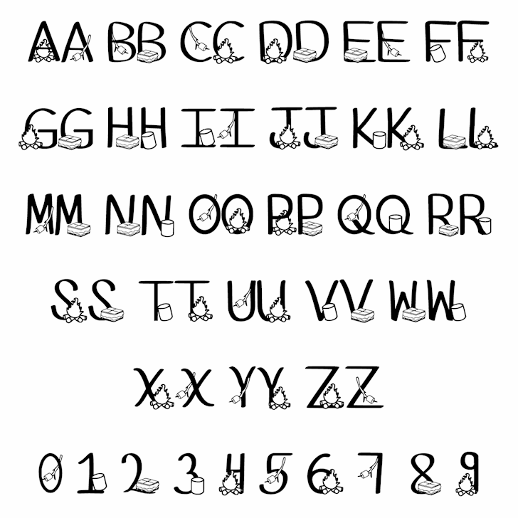 Ks I Love You Smore font插图