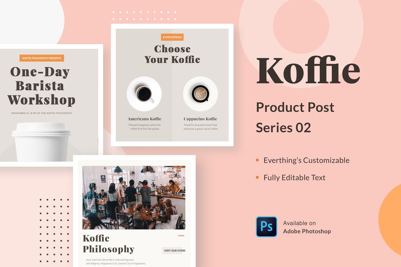 高端咖啡品牌广告设计PSD模板v02 Koffie Product – Series 02插图