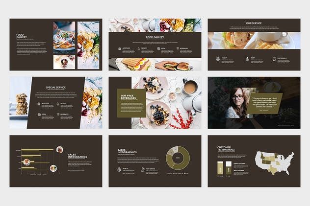西餐饮食主题PPT幻灯片模板素材 Cruncheese : Powerpoint Presentation插图(2)