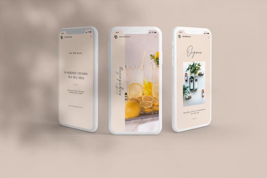 腮红色健康生活与美容社交模板素材库精选插图(3)