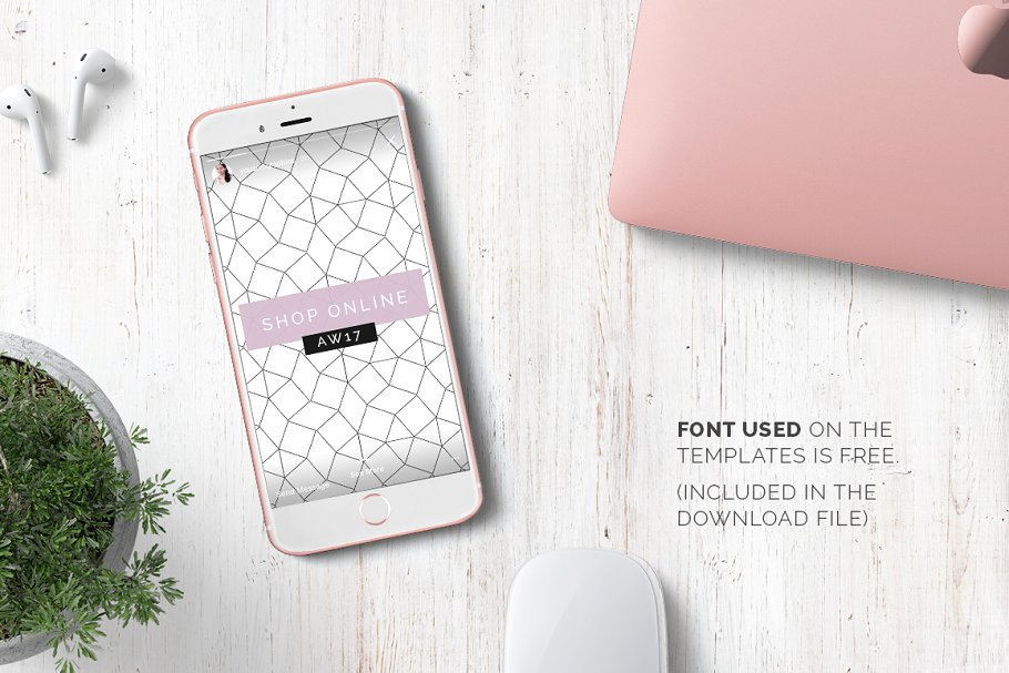 极简主义Instagram几何线条故事贴图模板素材库精选 Minimal Instagram Pack插图(3)