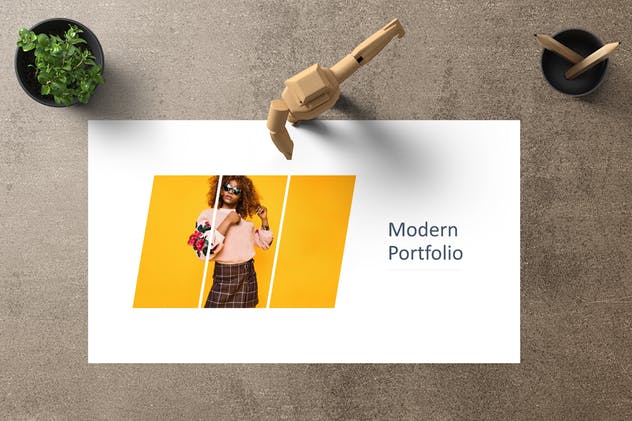 平面模特个人作品展示PPT幻灯片模板 CIGAZ Powerpoint Template插图(5)