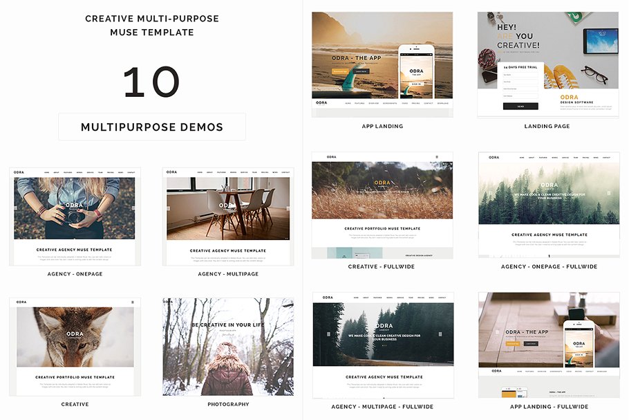 10款多功能Muse网站模板素材库精选 ODRA – Multi-Purpose Muse Template插图(1)