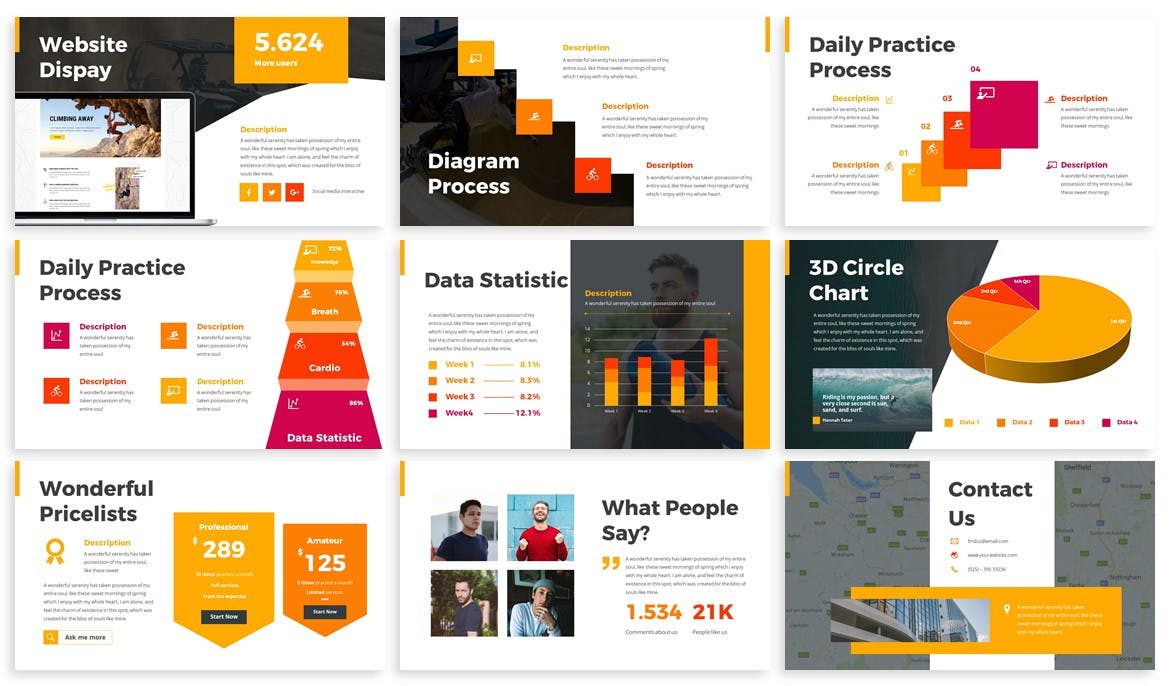 极限运动场地服务企业介绍PPT幻灯模板 Climber – Extreme Powerpoint Template插图(3)