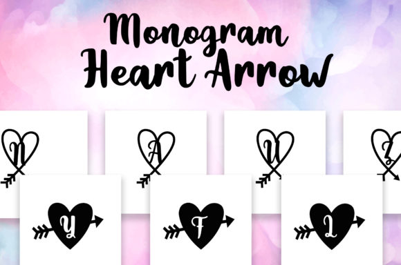 Monogram Heart Arrow Font插图