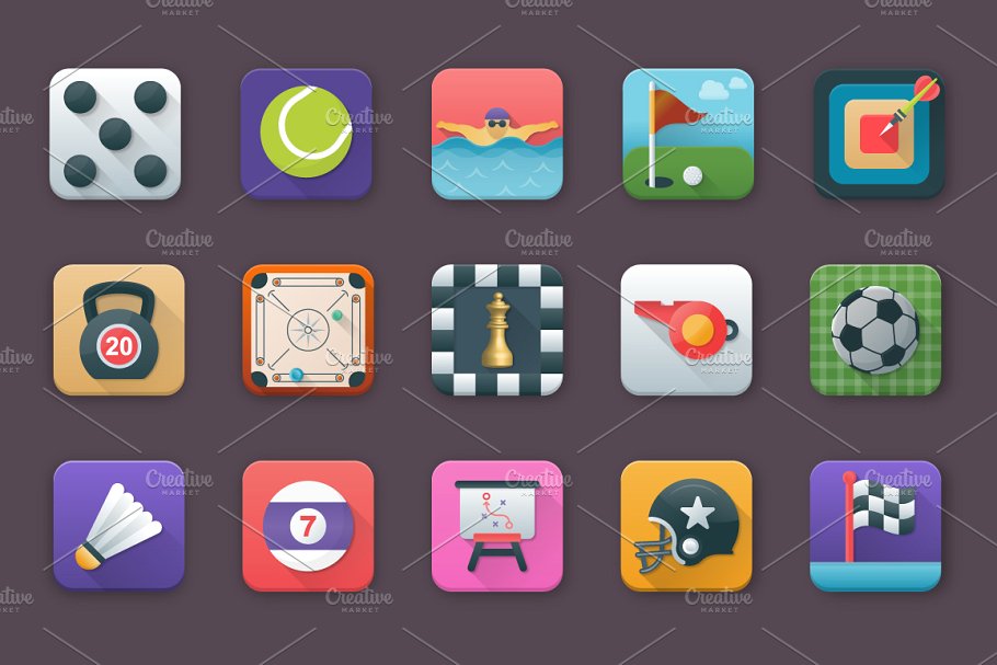 75个体育运动应用图标 75 Sports App Icons插图(1)