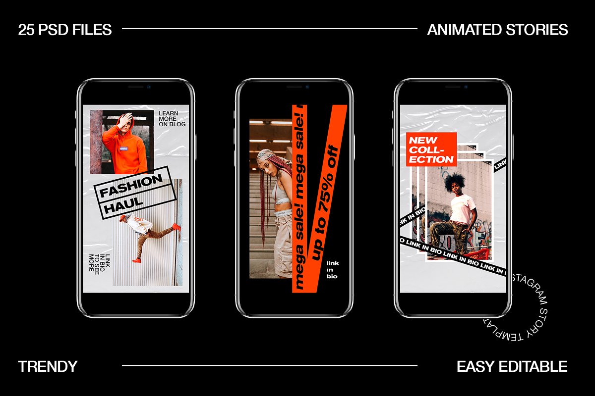 时尚动画Instagram社交媒体故事插图(4)