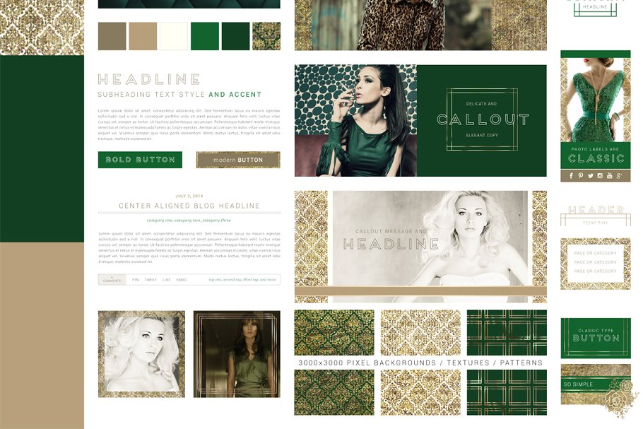 博客图形/网站设计样式箱 StyleBox Blog Graphics/Website Kit 3插图(2)