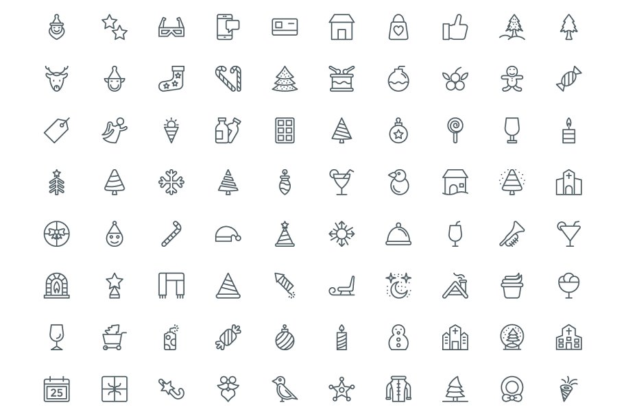 590枚派对和庆祝活动主题线条图标 590 Party and Celebrations Line Icon插图(2)