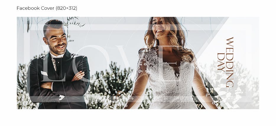 婚礼邀请函电子版社交媒体新媒体设计素材 Wedding Day Social Media Kit插图(3)