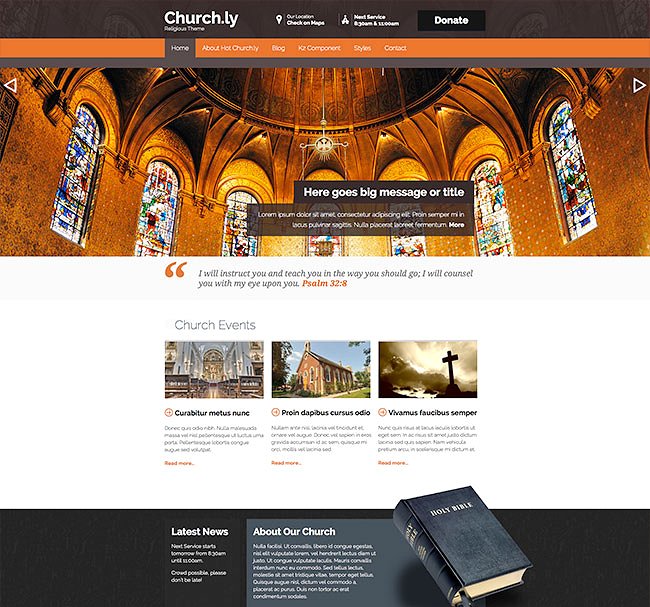 寺庙教堂Joomla主题 Hot Churchly插图(2)