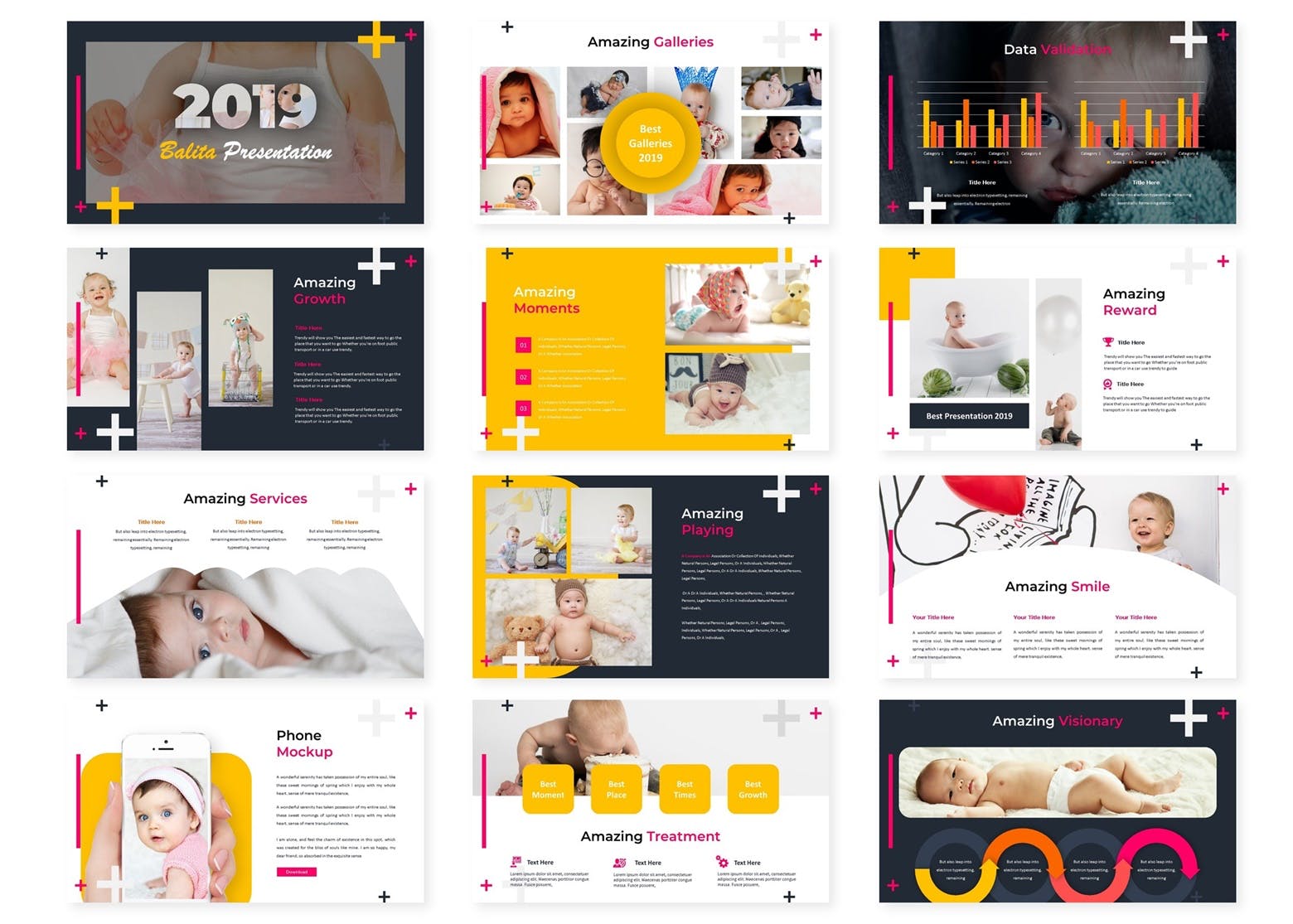 婴儿宝宝摄影写真推广PPT幻灯片模板 Balita – Powerpoint Template插图(1)