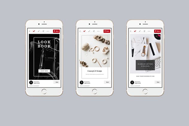 现代时尚Pinterest图片社交分享网站模板素材库精选Vol.8 Pinterest Templates Vol. 8插图(3)
