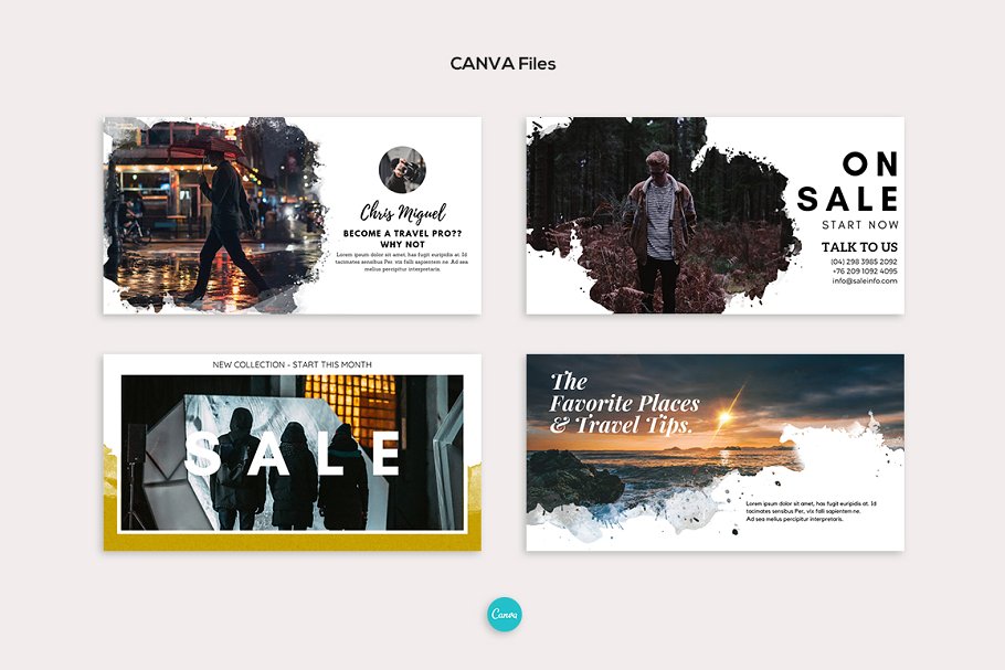 Facebook社交媒体帖子Banner广告水彩画背景叠层插图(11)