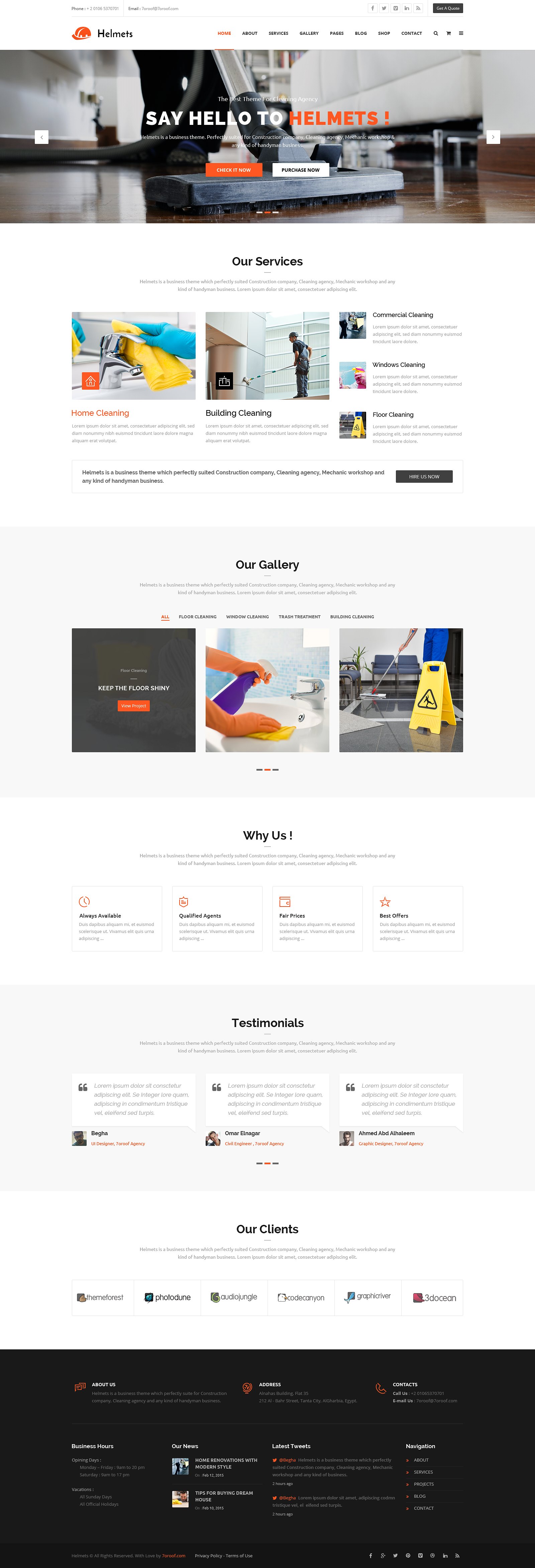 工业企业网站模板素材库精选 Helmets – PSD Template for Handyman插图(5)