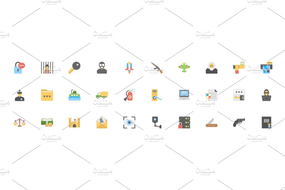 100枚军工机械和武器扁平化图标 100 Military and Weapons Flat Icons插图(2)