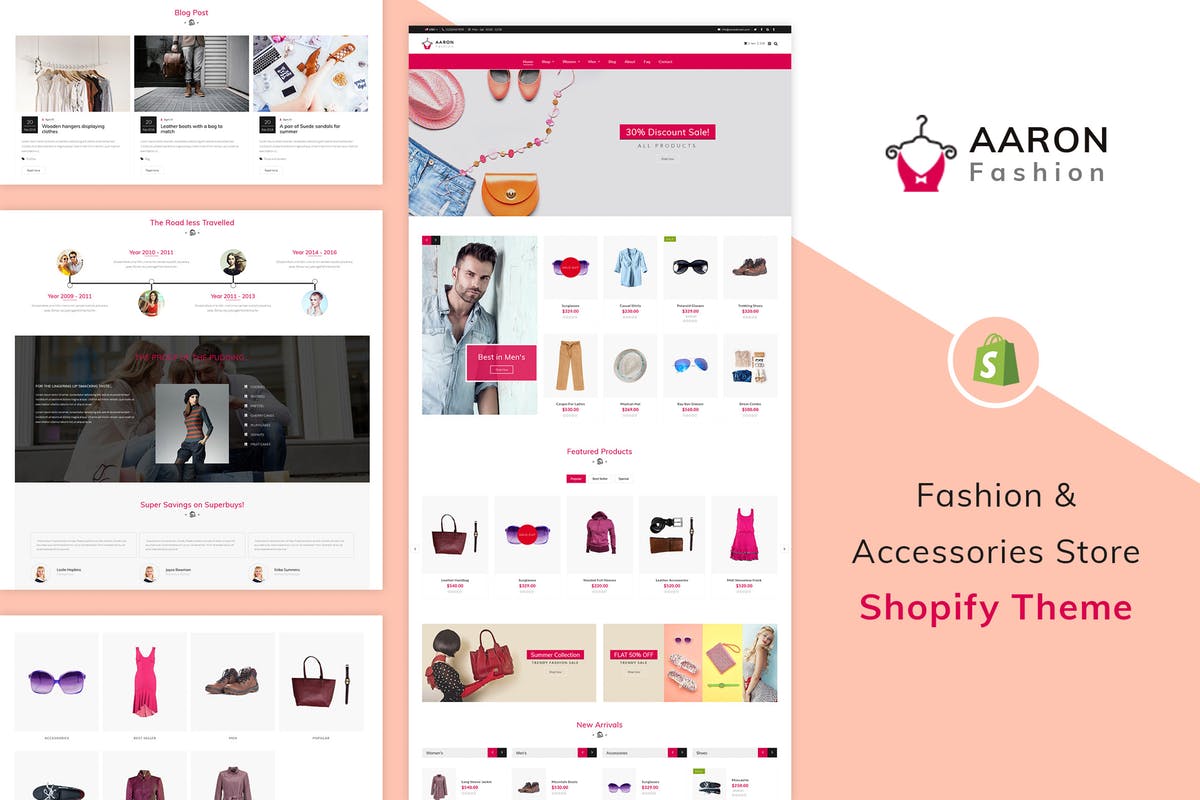 时尚服装＆配饰外贸电商Shopify主题模板素材库精选 Aaron – Fashion Shopify Theme插图