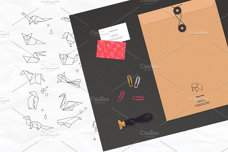 小动物折纸矢量图标 Animals Origami插图(6)