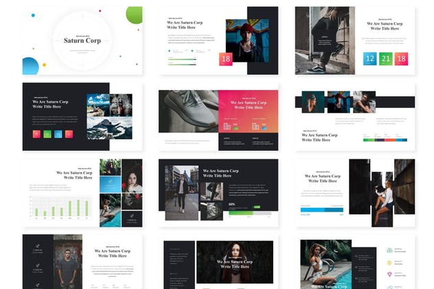 企业全方位宣传PPT幻灯片模板设计 Saturn Corp – Powerpoint Template插图(1)