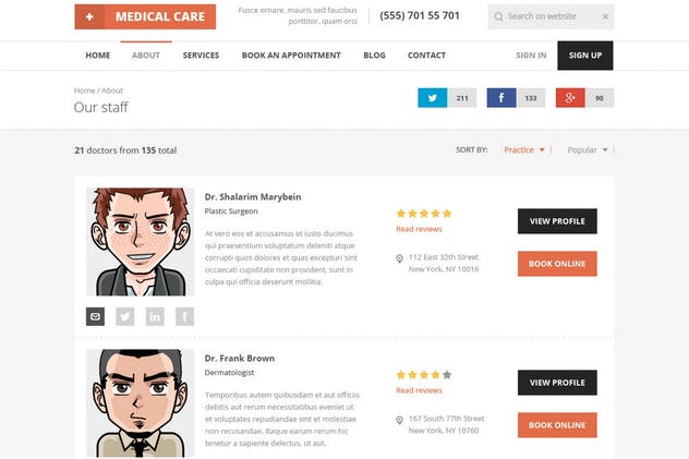 医疗保健医学主题网站设计PSD模板素材库精选 Medical Care – Medical PSD Template插图(5)