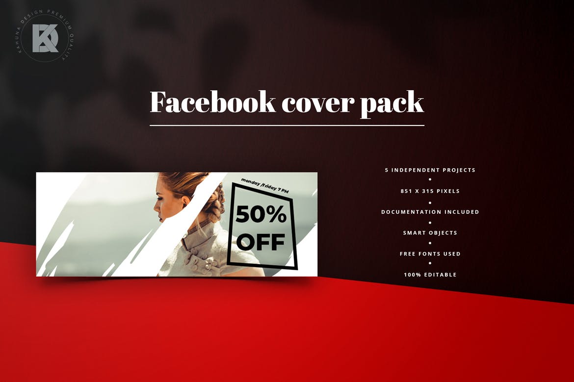 时尚品牌Facebook封面设计模板素材库精选 Fashion Facebook Cover Pack插图(1)