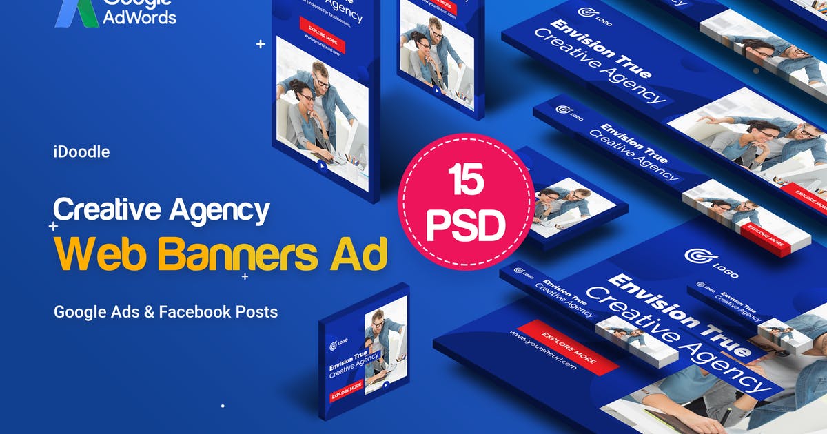 创意代理机构商业营销Banner素材库精选广告模板 Creative Agency, Business Banners Ad插图