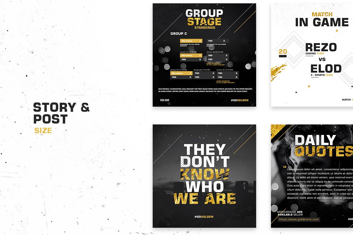 电子竞技宣传推广社交媒体设计模板素材库精选 E – Sports Social Media Template插图(3)