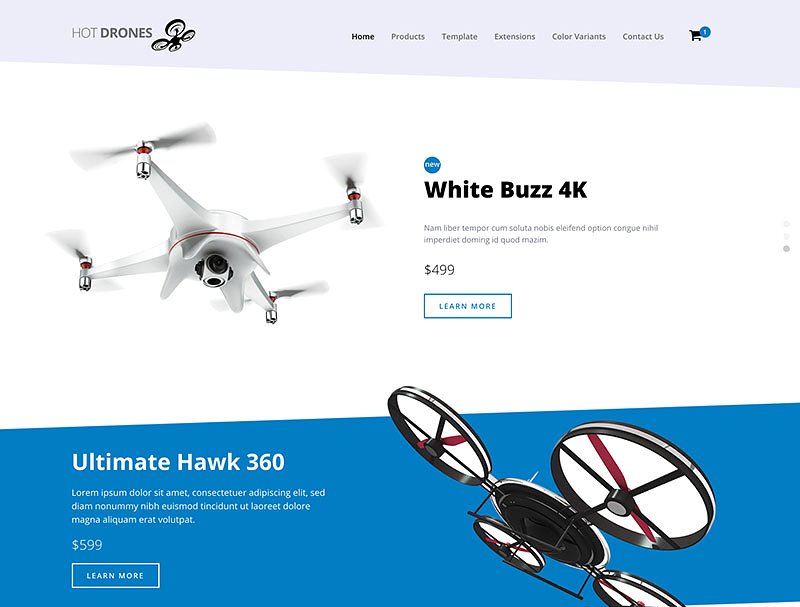 高科技产品官方网站Joomla主题模板素材库精选 Hot Drones插图(4)
