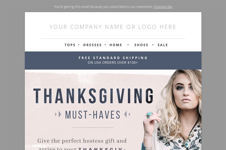 活动促销广告EDM设计模板 Gift Guide E-mail Template PSD插图(1)