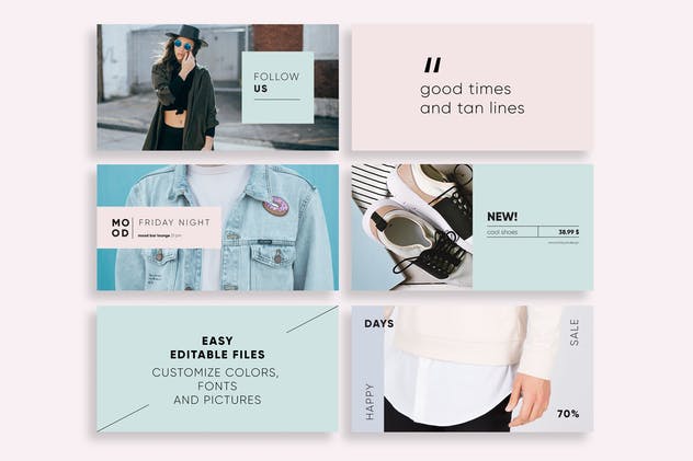 现代极简主义Facebook社交媒体广告模板素材库精选 Elegant Facebook Ad Templates插图(3)