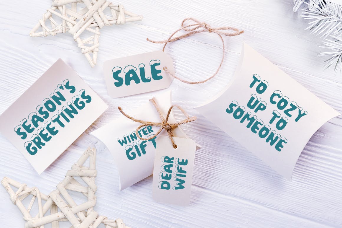 积雪盖顶圣诞节主题英文手写字体 Christmas Snow Hand Drawn Font插图(7)