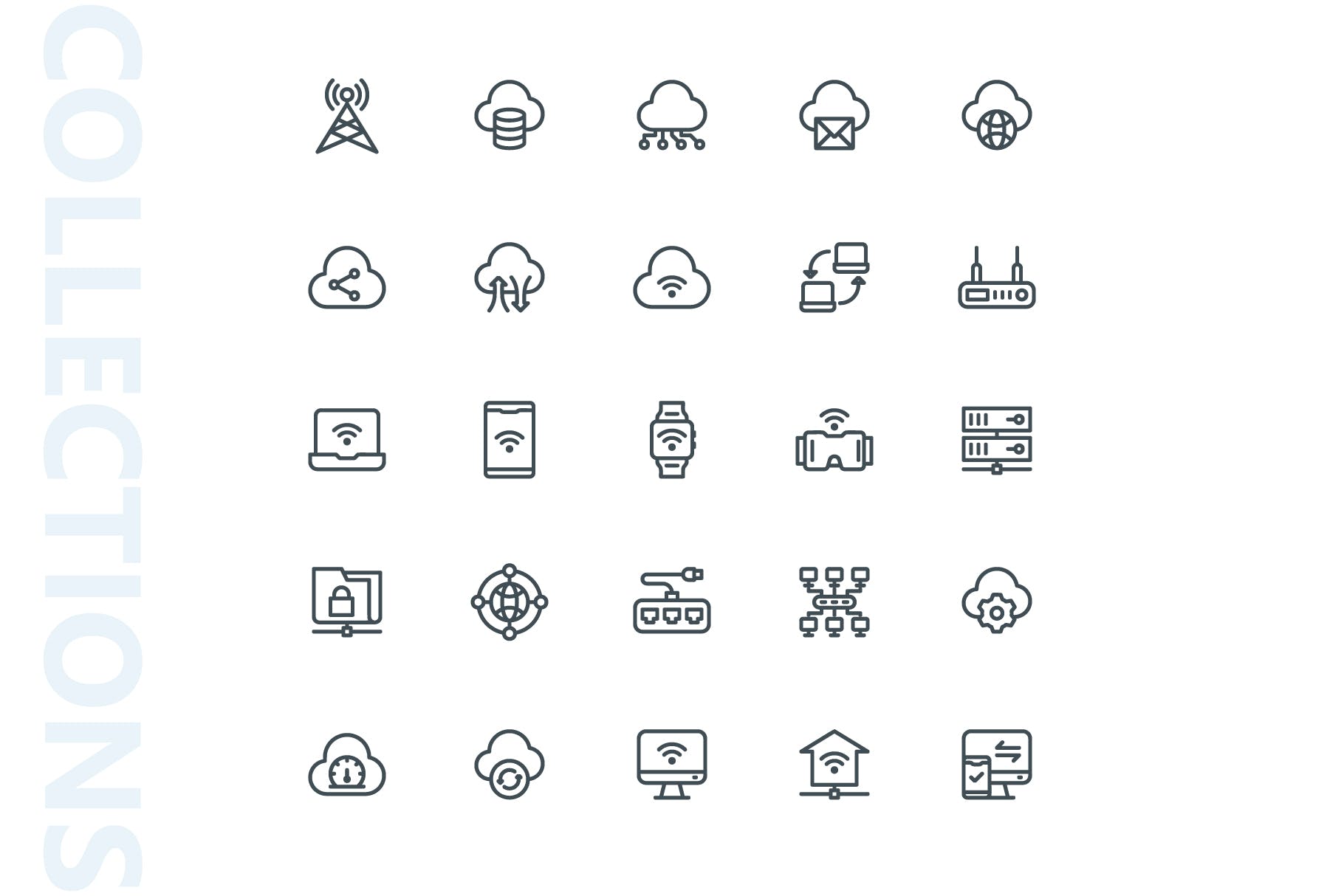 网络科技主题矢量线性素材库精选图标 Network Lineart Icons插图(3)