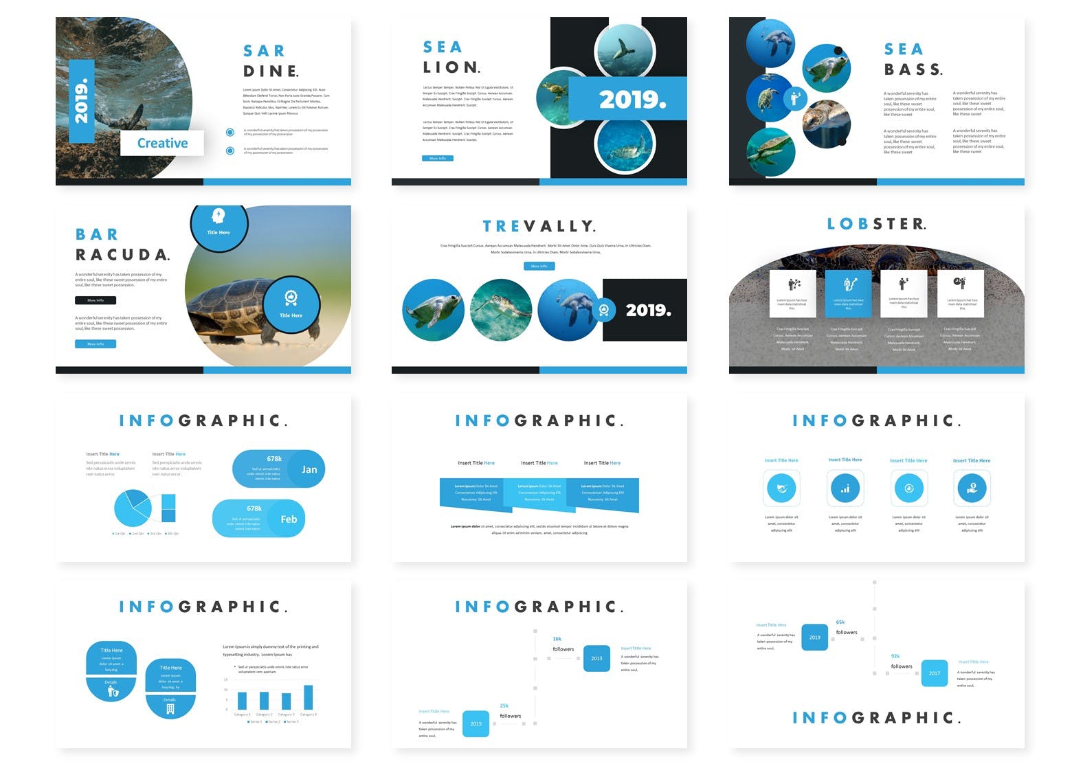 海底世界/海洋主题PPT模板下载 Lautan – Powerpoint Template插图(2)