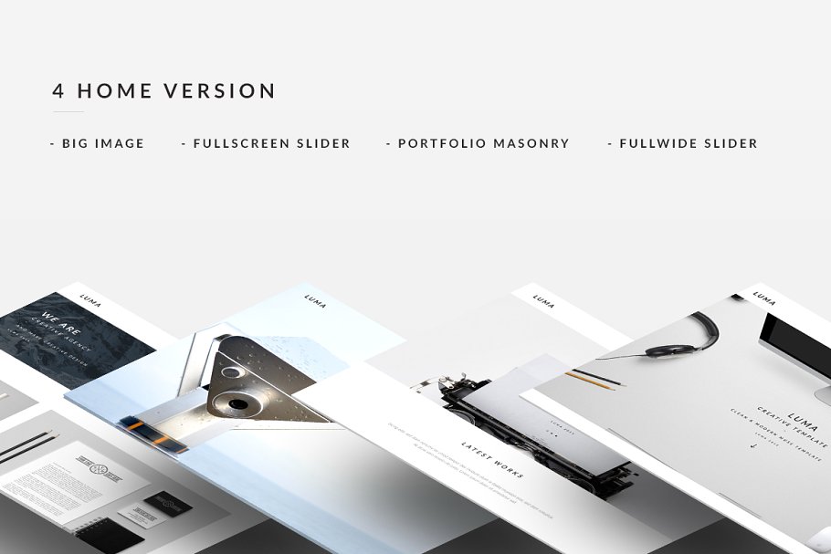 简约现代创意网站Muse模板素材库精选 LUMA – Creative Muse Template插图(3)