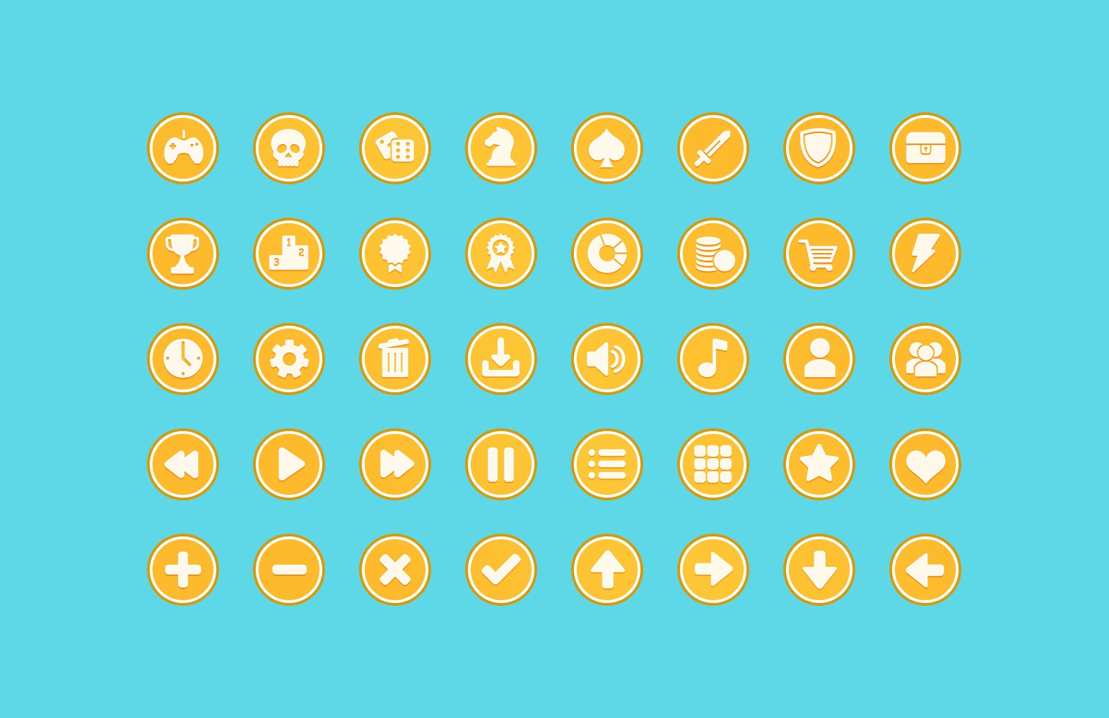 游戏主题界面矢量图标集合 Game GUI Vector Icons插图(2)