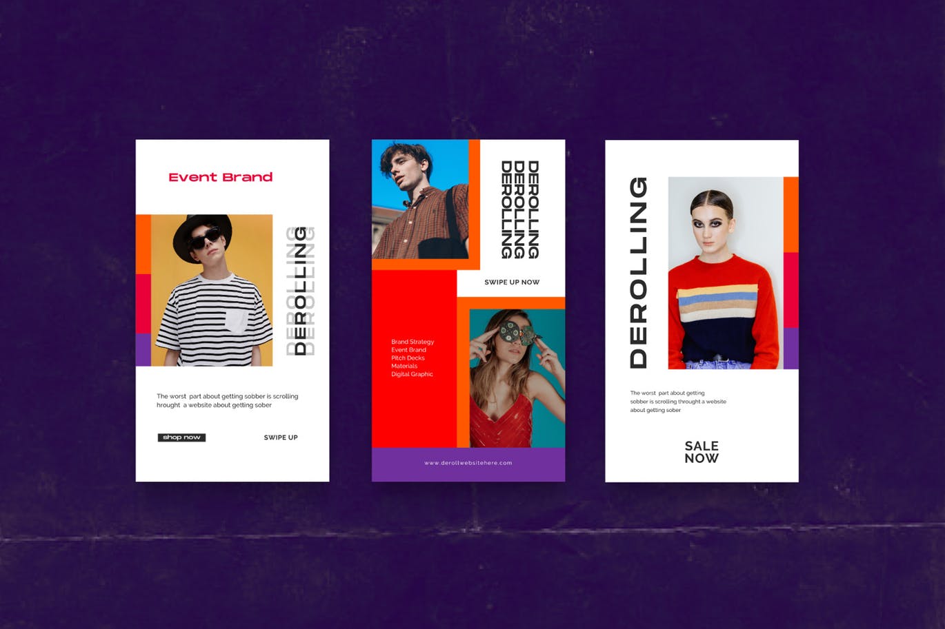 色彩主页Instagram贴图&品牌故事设计素材包v2 DEROLL PACK 2- Instagram Template + Strories插图(9)