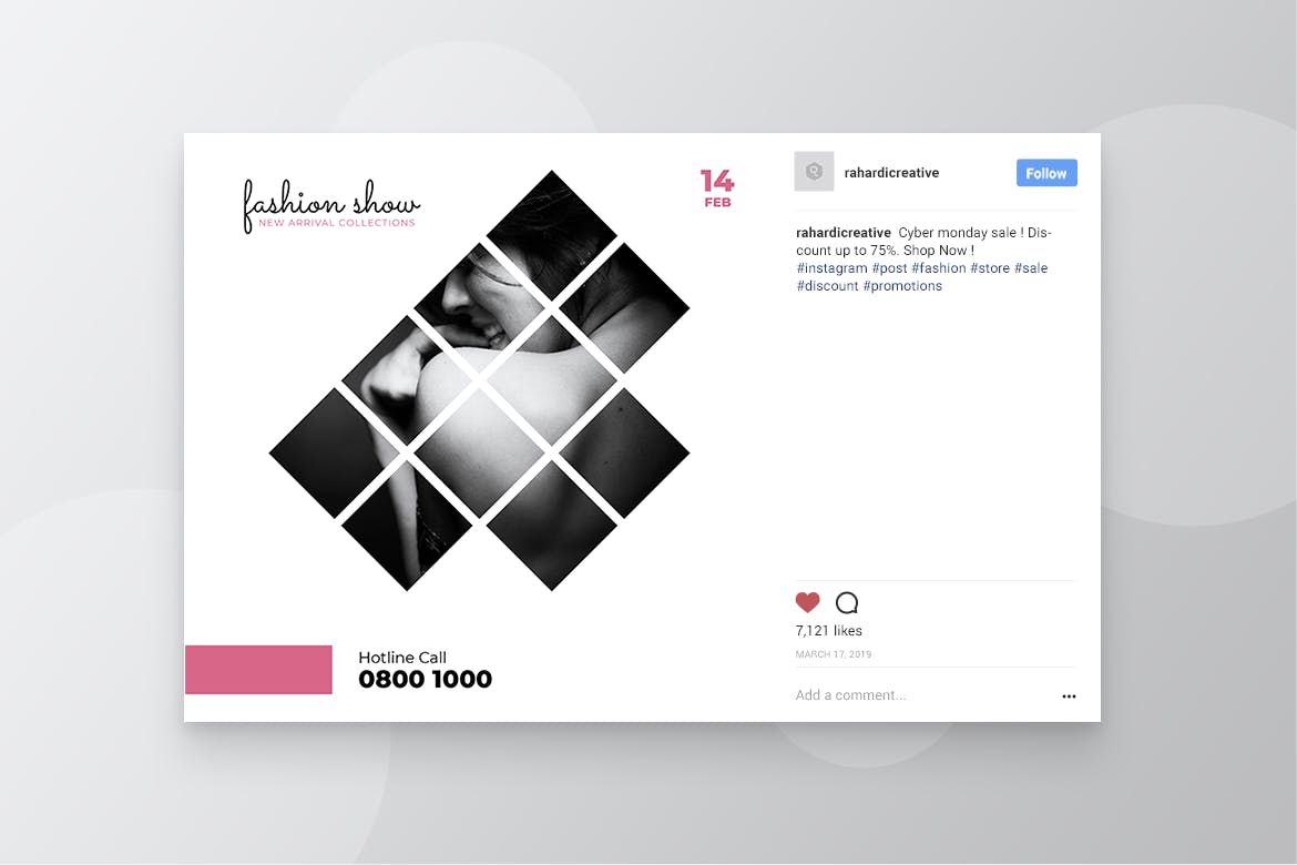 时装店/时尚品牌Instagram&Facebook文章贴图设计模板素材库精选 GAIA Fashion Store Instagram & Facebook Post插图(5)