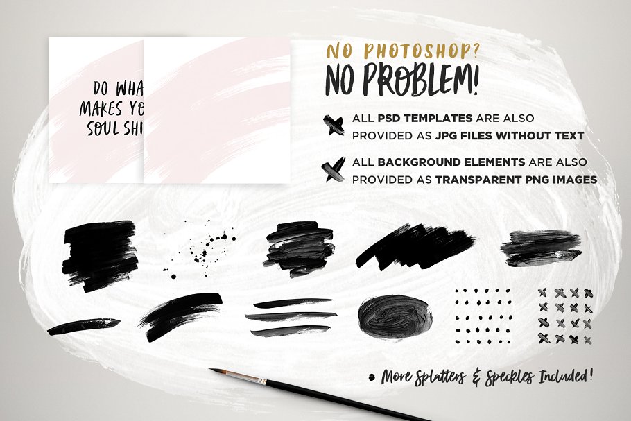 10款手写英文字体&社交媒体贴图模板素材库精选合集 Instaquote Lettering Kit插图(3)