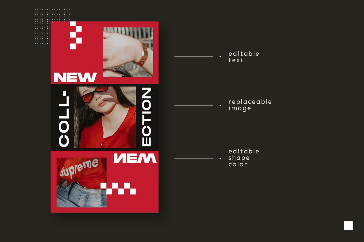 女士服饰促销活动Instagram社交平台推广素材 Instagram Story Template插图(4)