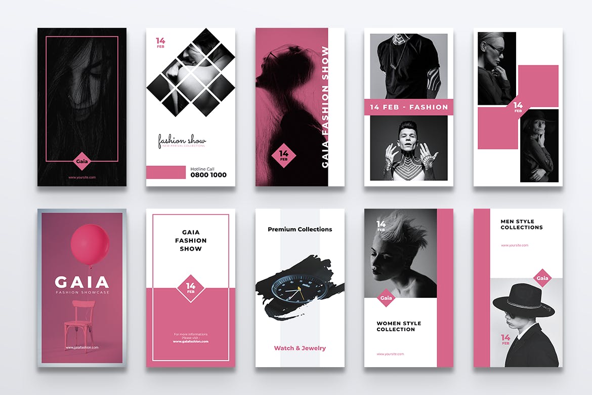 时装秀/时尚品牌推广Instagram社交素材包 GAIA Fashion Store Instagram Stories插图(5)