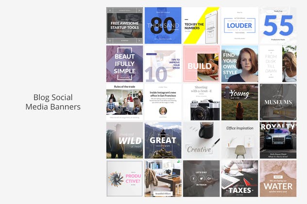250个社交媒体营销Banner设计模板素材库精选素材 Instagram Social Media Banners Pack插图(2)