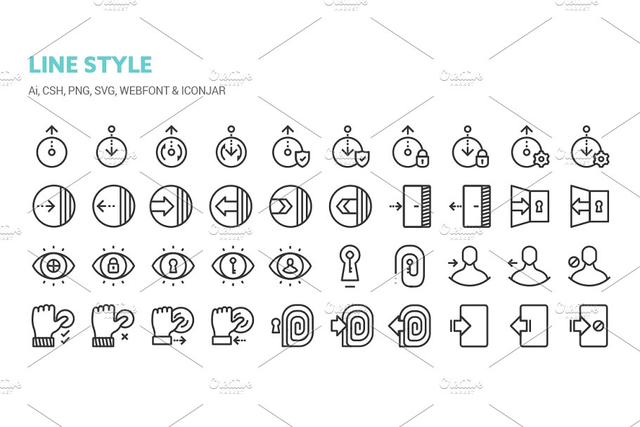 账号登陆注销用户管理主题图标 Log in and Log out Icons插图(1)
