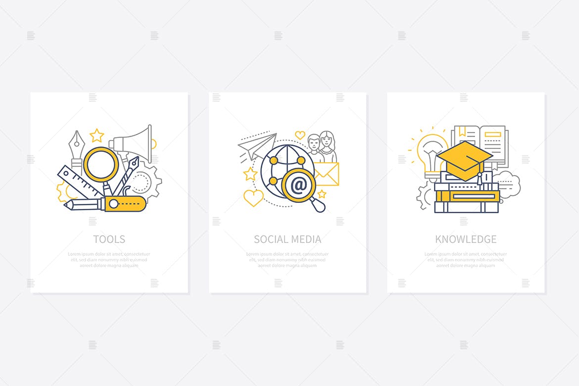 设计工具概念素材库精选图标集 Designers tools, equipment concept icons set插图(1)