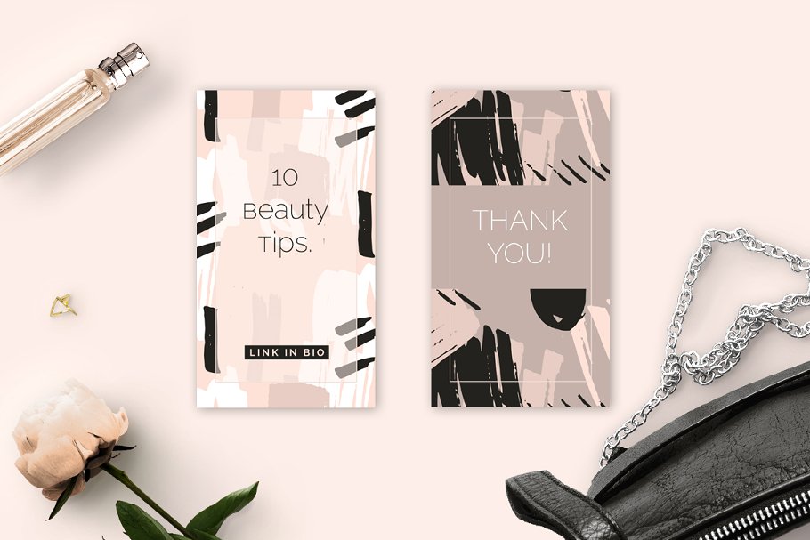 抽象图案笔刷&Instagram贴图模板素材库精选 Abstract Brushed Patterns & Stories插图(8)