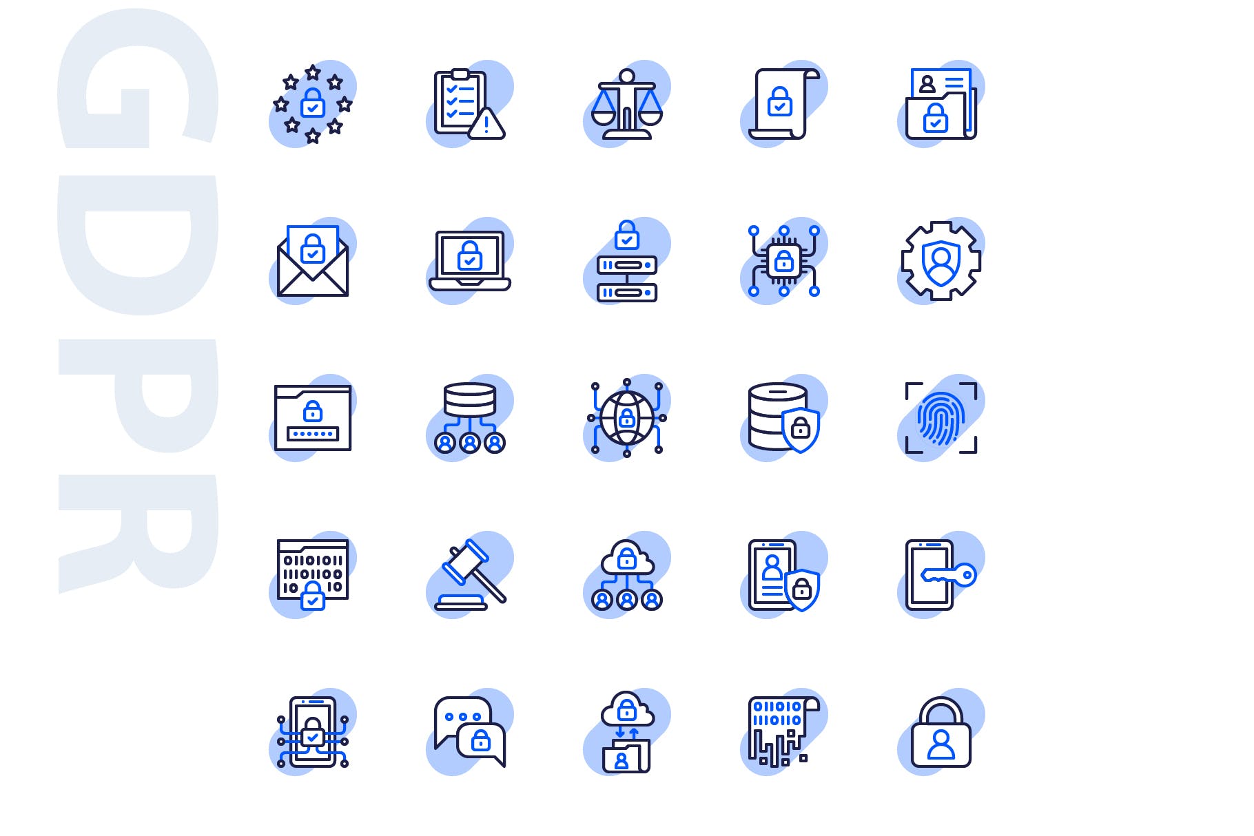 25枚GDPR通用数据保护条例主题阴影素材库精选图标 GDPR Shape插图(3)