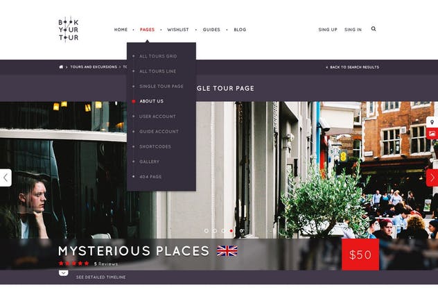 旅游代理公司旅游服务网站PSD模板素材库精选 Book Your Tour – Excursion Community PSD Template插图(6)