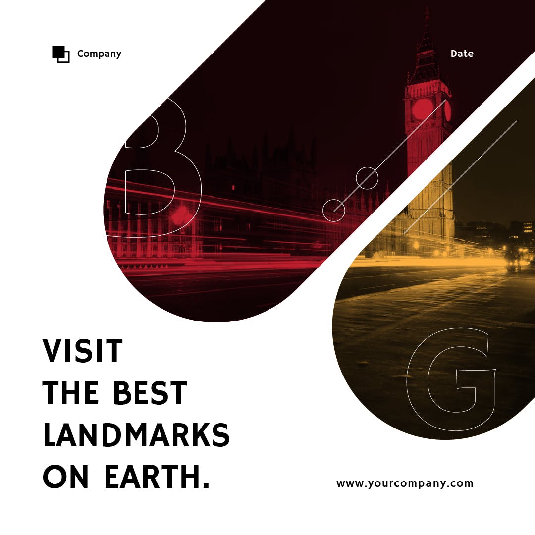 地标建筑宣传社交媒体Banner图设计模板素材库精选 Landmark Social Media Banners插图(4)